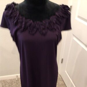 Aa Studio Deep Purple Ruffled Dress Size 14